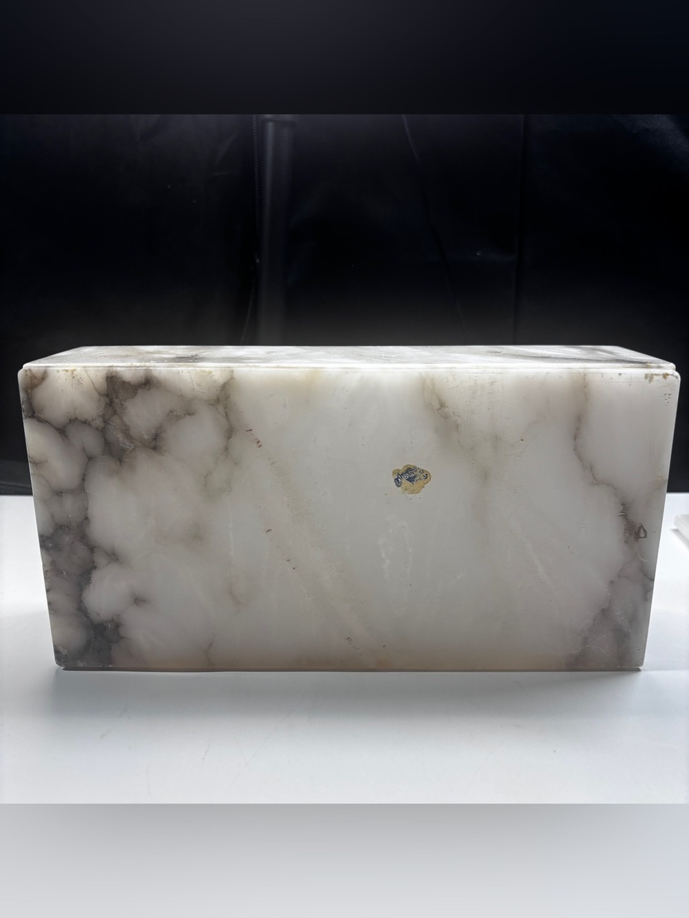 White Alabaster Tissue Box Cover W/lid Rectangular Stone Holder Facial Holder - Picture 9 of 16
